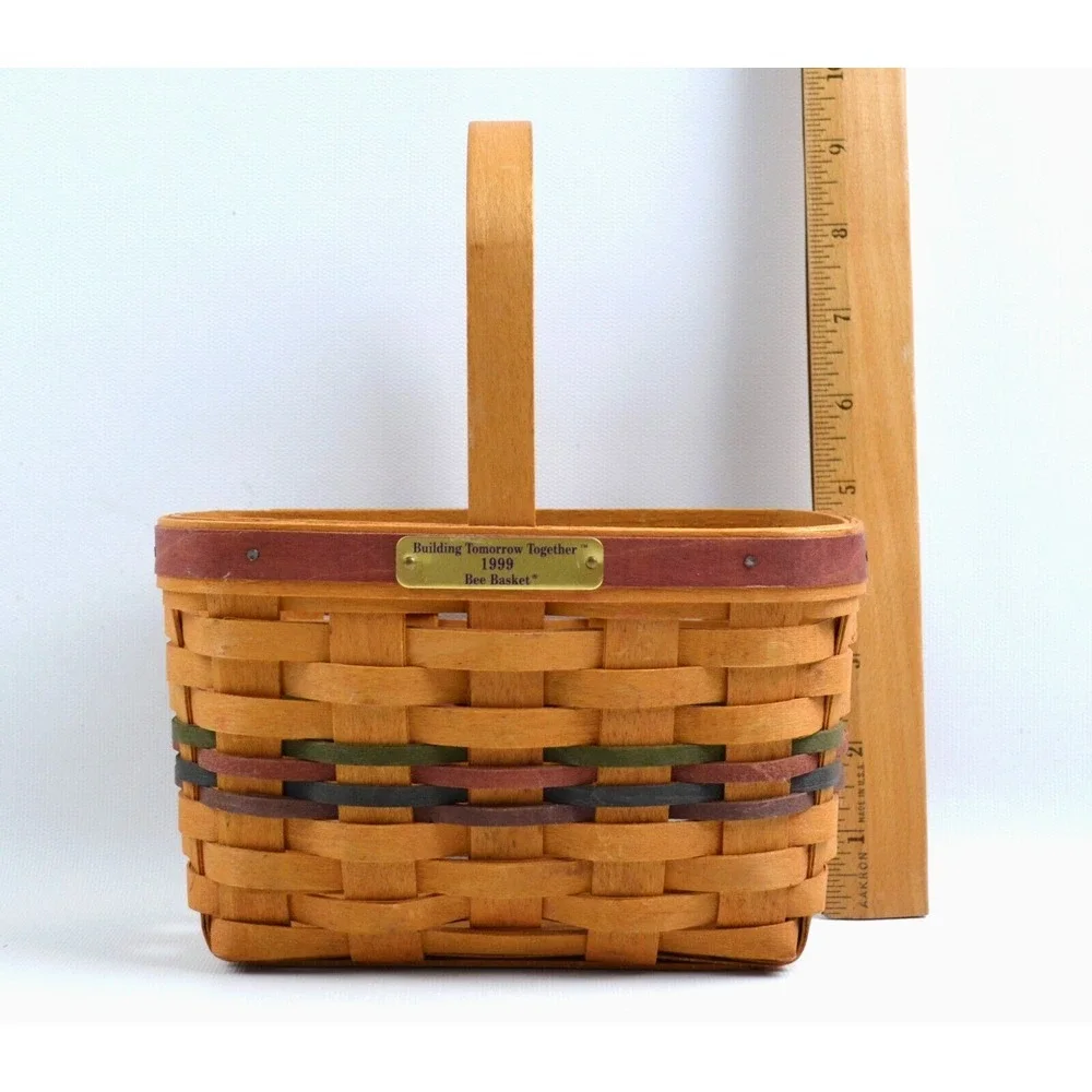Longaberger 1999 Building Tomorrow Together Bee Basket Red‎ Grn Blu Pur Weaves